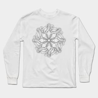 3d Monochrome Beautiful Decorative Mandala Long Sleeve T-Shirt